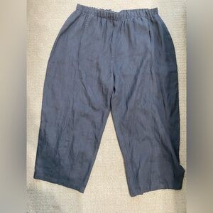 LISA BAYNE WOMENS LINEN LANTERN CROPPED BARREL PANT WIDE LEG LAGENLOOK XXL